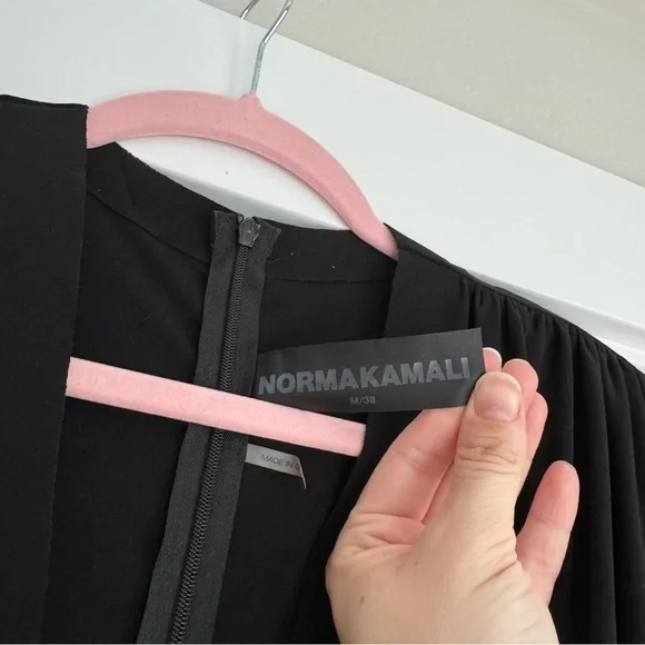 Norma Kamali Black Shoulder Pad Jumpsuit Medium 36 - Picture 7 of 9